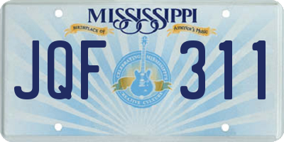 MS license plate JQF311