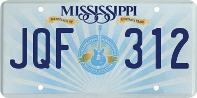 MS license plate JQF312