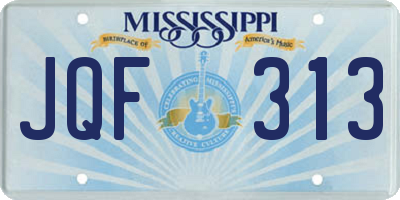 MS license plate JQF313