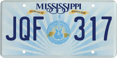 MS license plate JQF317