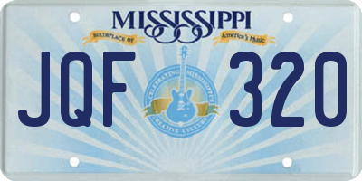 MS license plate JQF320