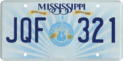 MS license plate JQF321