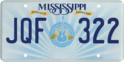 MS license plate JQF322