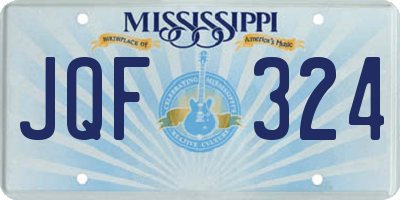 MS license plate JQF324