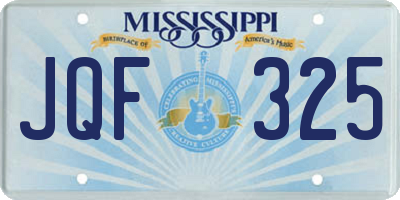 MS license plate JQF325