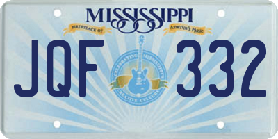 MS license plate JQF332
