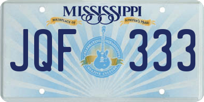 MS license plate JQF333