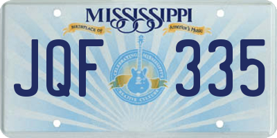 MS license plate JQF335