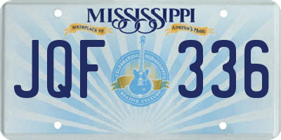 MS license plate JQF336