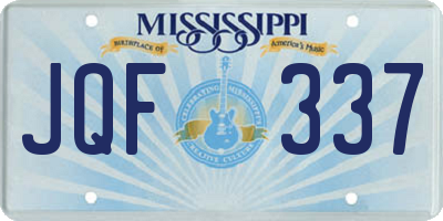 MS license plate JQF337