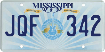MS license plate JQF342