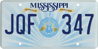 MS license plate JQF347