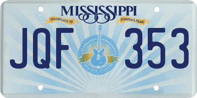 MS license plate JQF353