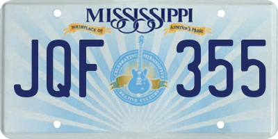 MS license plate JQF355