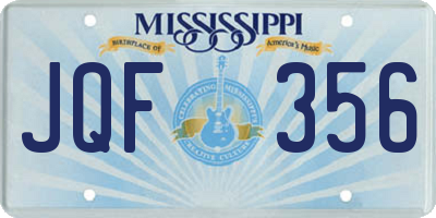 MS license plate JQF356
