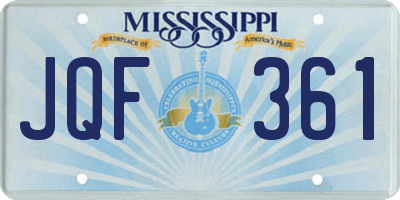 MS license plate JQF361