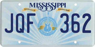 MS license plate JQF362