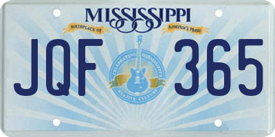 MS license plate JQF365