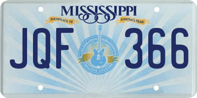MS license plate JQF366