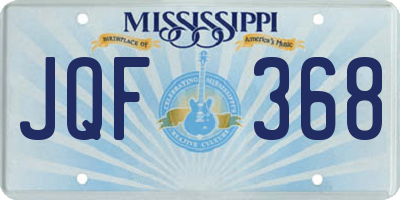 MS license plate JQF368