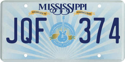 MS license plate JQF374