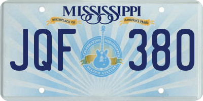MS license plate JQF380