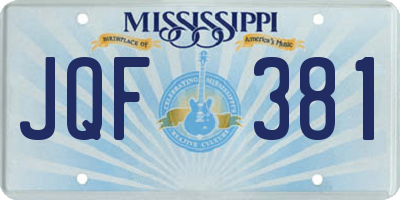 MS license plate JQF381