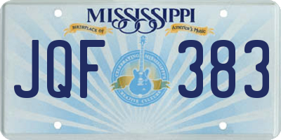 MS license plate JQF383