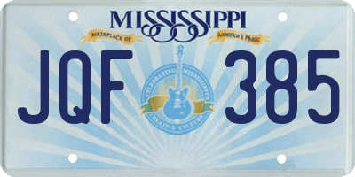 MS license plate JQF385