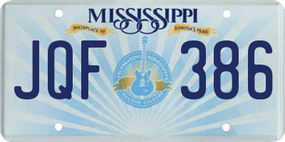 MS license plate JQF386