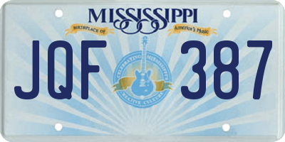 MS license plate JQF387