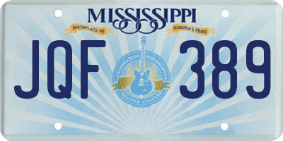 MS license plate JQF389