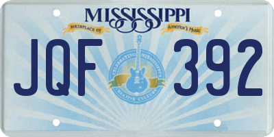 MS license plate JQF392