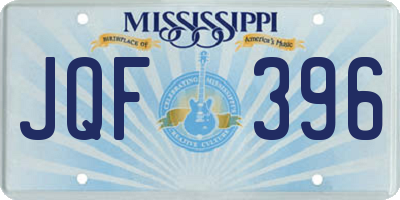 MS license plate JQF396