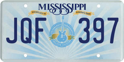 MS license plate JQF397