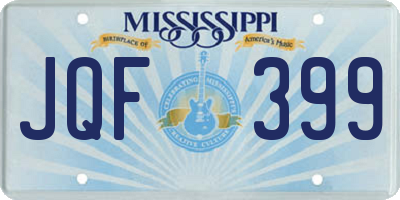 MS license plate JQF399