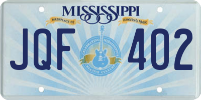 MS license plate JQF402