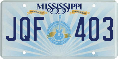 MS license plate JQF403