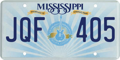 MS license plate JQF405