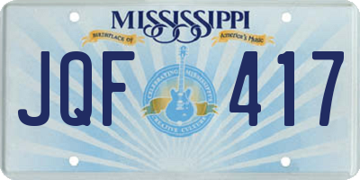 MS license plate JQF417