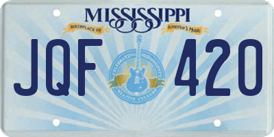MS license plate JQF420