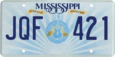 MS license plate JQF421