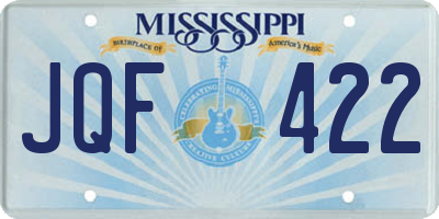MS license plate JQF422