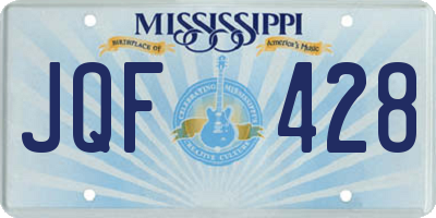 MS license plate JQF428