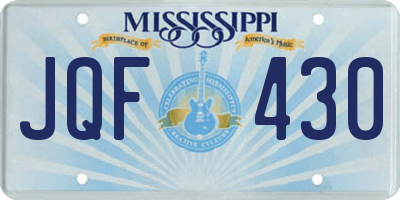 MS license plate JQF430