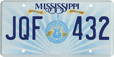MS license plate JQF432