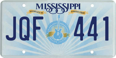 MS license plate JQF441
