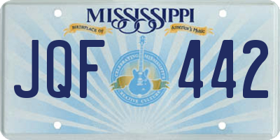 MS license plate JQF442