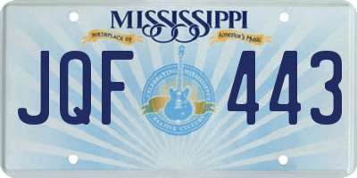 MS license plate JQF443
