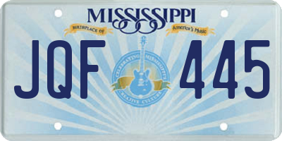 MS license plate JQF445